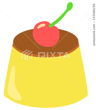 Simple and cute pudding illustration vector material Simple and cute pudding illustration vector material 143080294