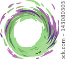 Abstract Swirling Green and Purple Vortex Illustration 143080303