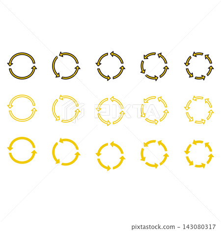 Simple repeating arrow illustration set: 2-part, 3-part, 4-part, 5-part, 6-part Simple repeating arrow illustration set: 2-part, 3-part, 4-part, 5-part, 6-part 143080317