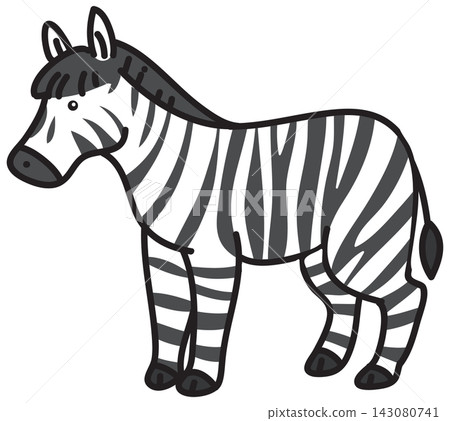 Cute Cartoon Zebra Doodle Vector Illustration on White Background Cute Cartoon Zebra Doodle Vector Illustration on White Background 143080741