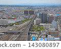 April 30 2026 Railway yard with multiple tracks and trains at station 143080897