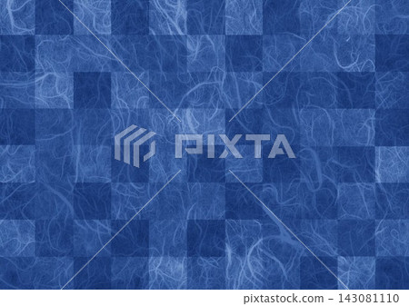 A navy blue washi paper with a pile and a checkered pattern. A navy blue washi paper with a pile and a checkered pattern. 143081110