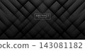 Dark geometric abstract background with overlapping diamond grid gradient shading and central text outline for modern design and presentation templates 143081182