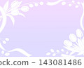 Tulip and ribbon frame with purple background 143081486