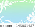 Tulip and ribbon frame with a blue-green background 143081487