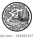 Phoenix and cloud pattern 143081537