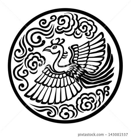 Phoenix and cloud pattern Phoenix and cloud pattern 143081537