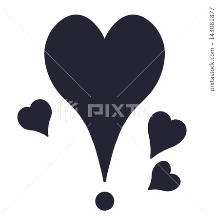 Hearts flying, heart exclamation marks, monochrome Hearts flying, heart exclamation marks, monochrome 143081877