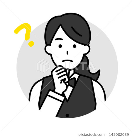 餐廳女員工(思考中)的圖標 餐廳女員工(思考中)的圖標 143082089