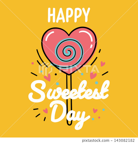Sweet Heart Lollipop Greeting Card Graphic 143082182