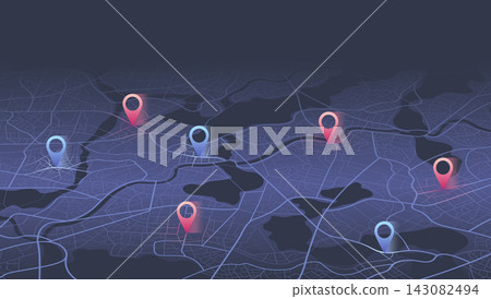 Urban delivery tracking interface. Vector illustration. 143082494