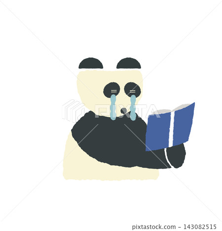 一幅可愛又輕鬆的插圖,描繪了一隻熊貓一邊哭泣一邊讀書的情景。 一幅可愛又輕鬆的插圖,描繪了一隻熊貓一邊哭泣一邊讀書的情景。 143082515