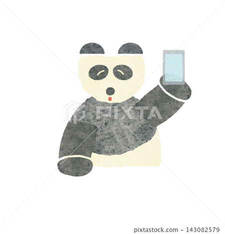 一幅可愛又輕鬆的熊貓插畫,熊貓直視前方,表情憂慮。 一幅可愛又輕鬆的熊貓插畫,熊貓直視前方,表情憂慮。 143082579