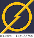circle power thunderbolt empty space vector element design 143082700