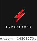 S letter power thunderbolt logo icon vector element design 143082701