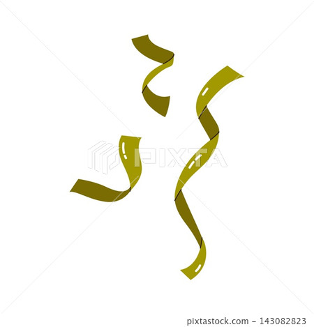 Curled green ribbon streamers confetti for party holiday and New Year decor design Curled green ribbon streamers confetti for party holiday and New Year decor design 143082823