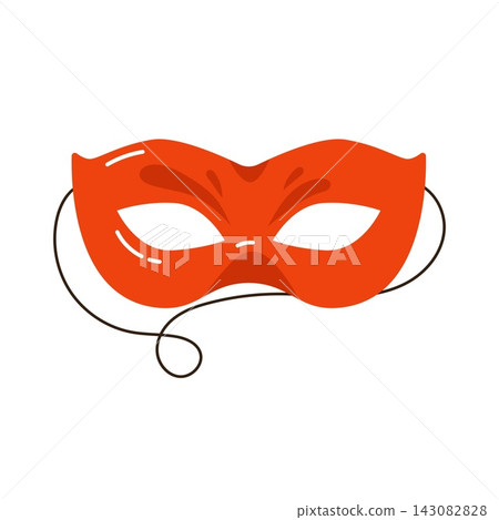 Red masquerade party mask with lace string for New Year carnival celebration design Red masquerade party mask with lace string for New Year carnival celebration design 143082828