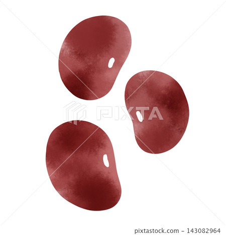 Three kidney beans: A simple, gentle, hand-drawn watercolor-style illustration. Three kidney beans: A simple, gentle, hand-drawn watercolor-style illustration. 143082964