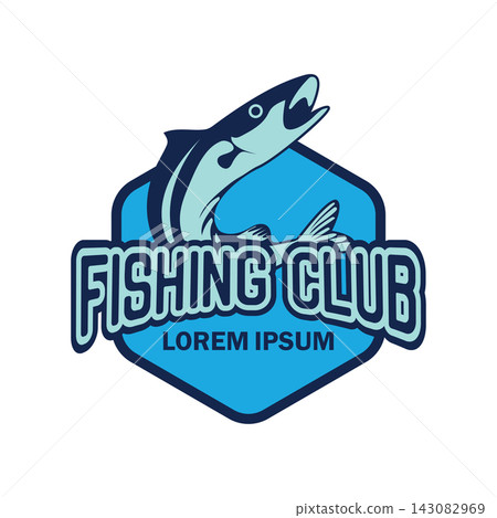 fishing logo with text space for your slogan / tag line, vector illustration fishing logo with text space for your slogan / tag line, vector illustration 143082969