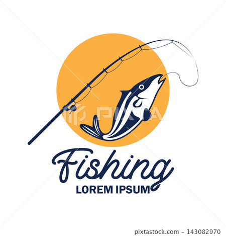 fishing logo with text space for your slogan / tag line, vector illustration fishing logo with text space for your slogan / tag line, vector illustration 143082970