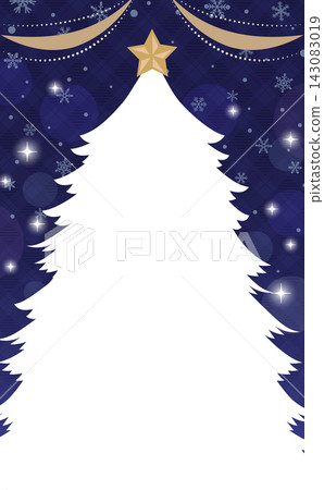 Navy blue frame with Christmas tree silhouette 1_vertical Navy blue frame with Christmas tree silhouette 1_vertical 143083019