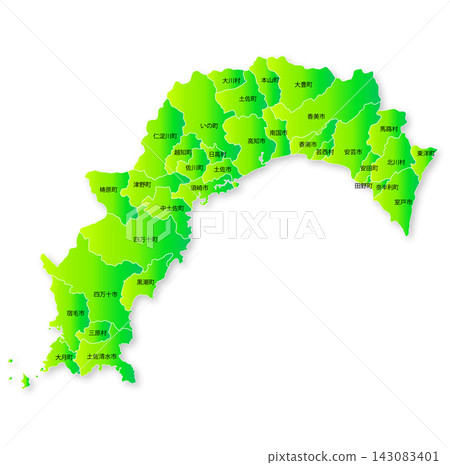 高知縣及其下轄市町村地圖 143083401