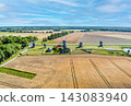 Angla Windmills and Heritage Center on Saaremaa Island, Estonia, Aerial View 143083940