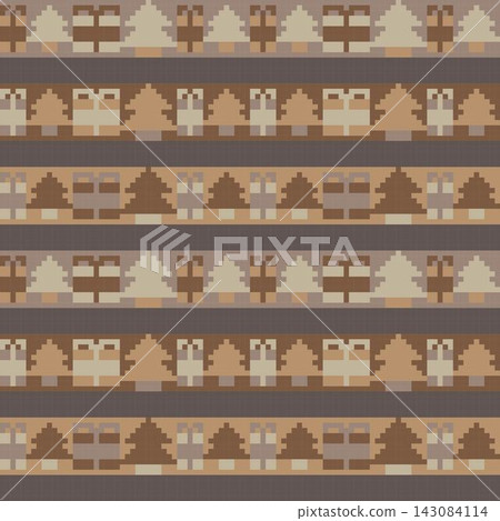 Neutral Colour Christmas fair isle pattern design for fashion textiles, knitwear and graphics 143084114