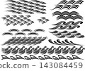 A set of various wave and water flow patterns 143084459