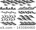 A set of various wave and water flow patterns 143084460