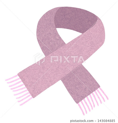 Hand-drawn watercolor-style illustration of a scarf (cherry blossom pink/light pink) 143084885