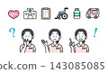Simple and easy-to-use colored nurse/medical illustration icon set | Medical 143085085