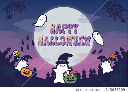 Pop Halloween frame background featuring ghosts Pop Halloween frame background featuring ghosts 143085309