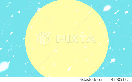 Moon, Falling Cherry Blossoms, Horizontal Moon, Falling Cherry Blossoms, Horizontal 143085382