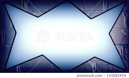 Acute angled polygon with a blue gradient on an old brick wall Acute angled polygon with a blue gradient on an old brick wall 143085454