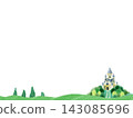 A small castle on a gentle hill 143085696