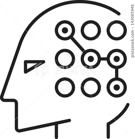 Ai technology head neural network icon concept Ai technology head neural network icon concept 143085948