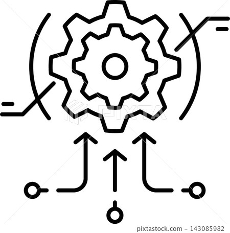 AI Process Integration Automation Flow Line Icon 143085982