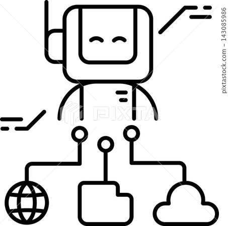AI Powered System Integration Line Icon 143085986