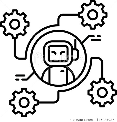 AI Integration Engineering Automation Line Icon AI Integration Engineering Automation Line Icon 143085987