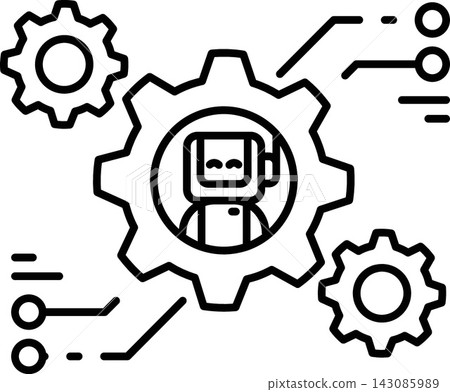 AI Agent System Integration Line Icon AI Agent System Integration Line Icon 143085989