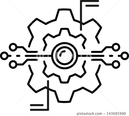 AI System Integration API Connection Line Icon AI System Integration API Connection Line Icon 143085990