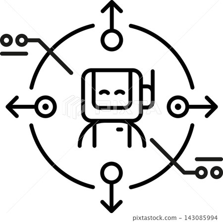 AI Data Flow Integration Network Line Icon AI Data Flow Integration Network Line Icon 143085994