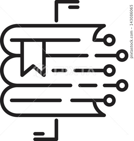 Artificial intelligence automation icon with layered document, bookmark, circuit lines and connected nodes for digital technology concept Artificial intelligence automation icon with layered document, bookmark, circuit lines and connected nodes for digital technology concept 143086065