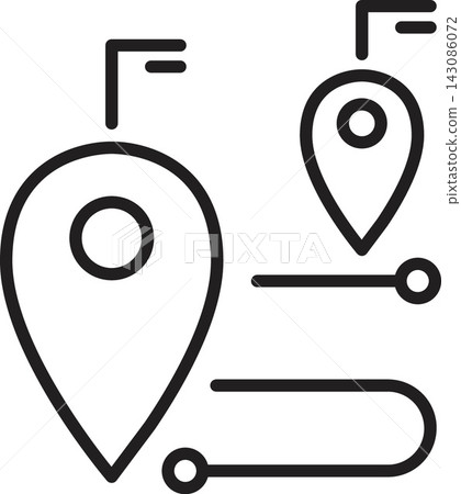 Ai map location pin route icon guides digital navigation path marker 143086072