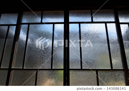 Hiroshima Prefecture, Takehara City Important Cultural Property, Former Matsusaka Residence, Retro Glass Doors Hiroshima Prefecture, Takehara City Important Cultural Property, Former Matsusaka Residence, Retro Glass Doors 143086141