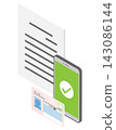 Online administrative procedures via smartphone - isometric 143086144