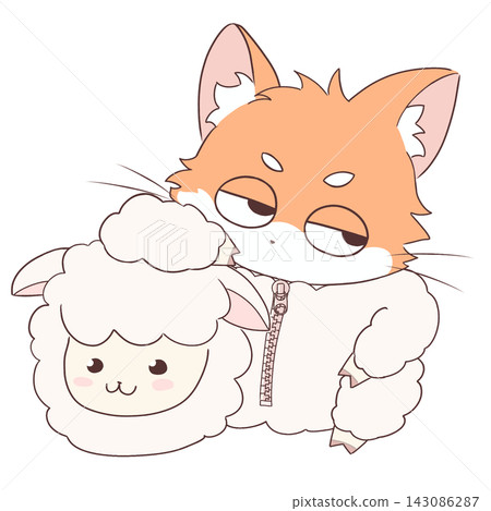 A fox wearing a sheep costume A fox wearing a sheep costume 143086287