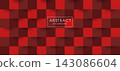 Red abstract checkered background with alternating shaded squares depth and central text outline for modern design and presentation templates 143086604
