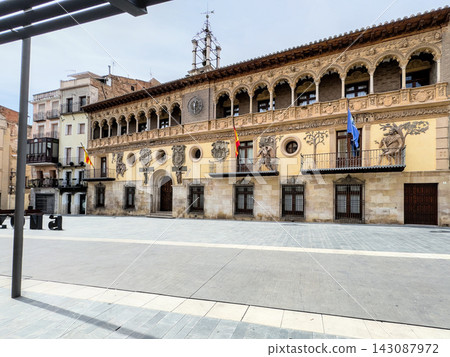 Renaissance town hall on the main square of Tarazona, Aragon, Spain, on a summer day Renaissance town hall on the main square of Tarazona, Aragon, Spain, on a summer day 143087972